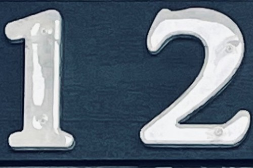 White expoxy resin house numbers